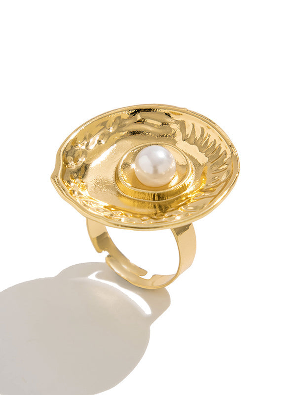 Geometric Pleated Shiny Rings Accessories