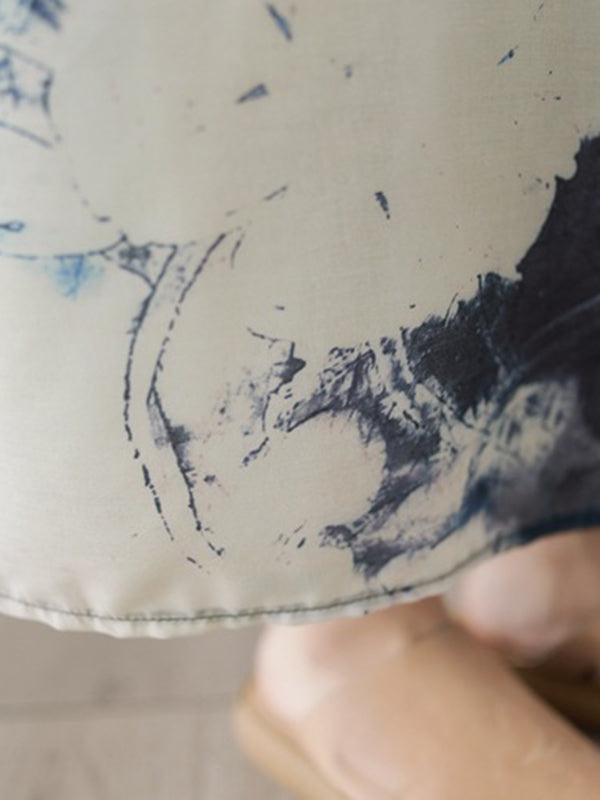 Printed Loose Short Sleeves Round-neck Maxi Dresses