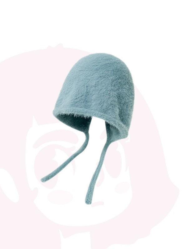 Keep Warm Solid Color Tied Hats&Caps