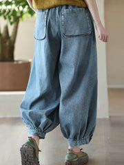 Harem Pants Loose Hollow Elasticity Jean Pants Bottoms
