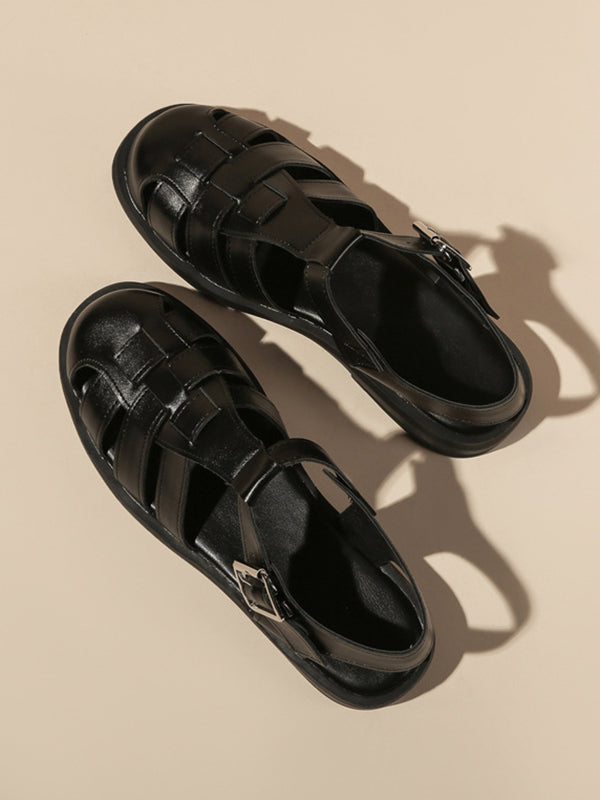 Hollow Round-Toe Sandals Gladiators