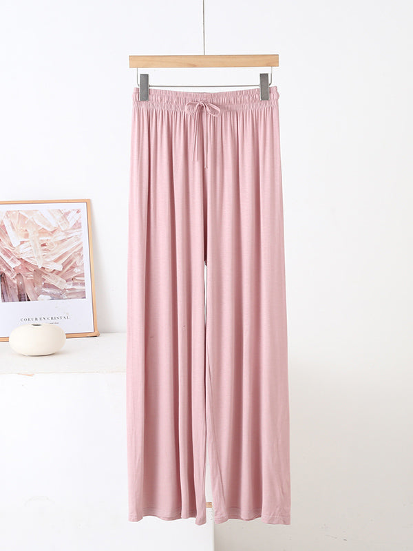 Solid Color Loose Modal Wide-Leg Casual Pants