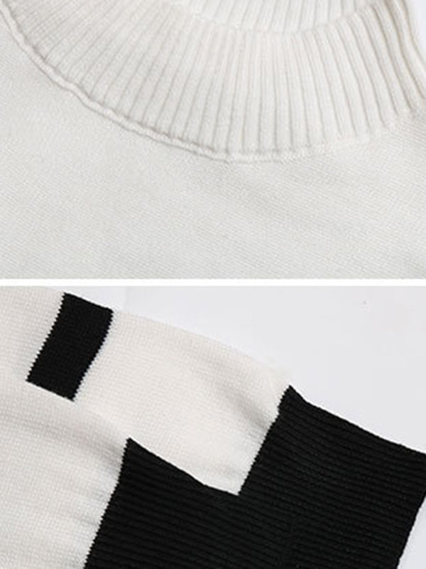Urban Contrast Color Striped Sweater Dress Mini Dress