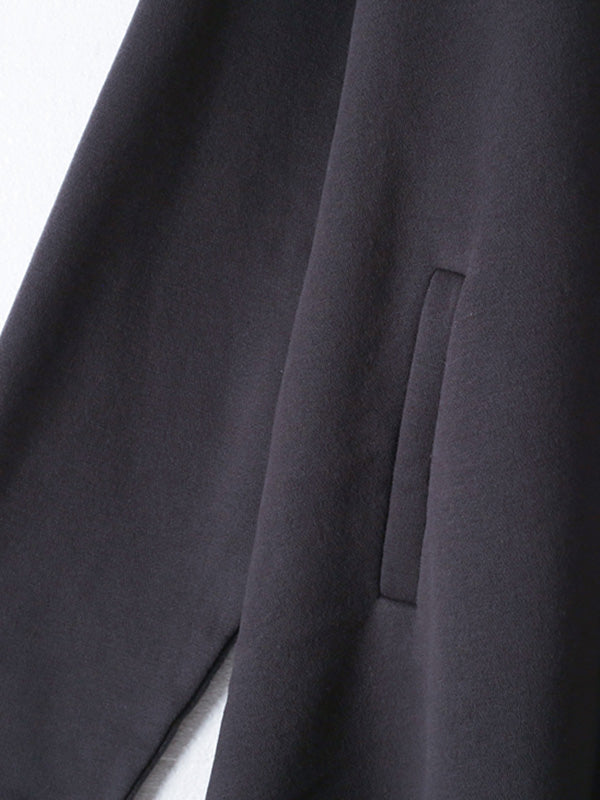 Oversize Hooded Asymmetric Split-Side Cape Dress