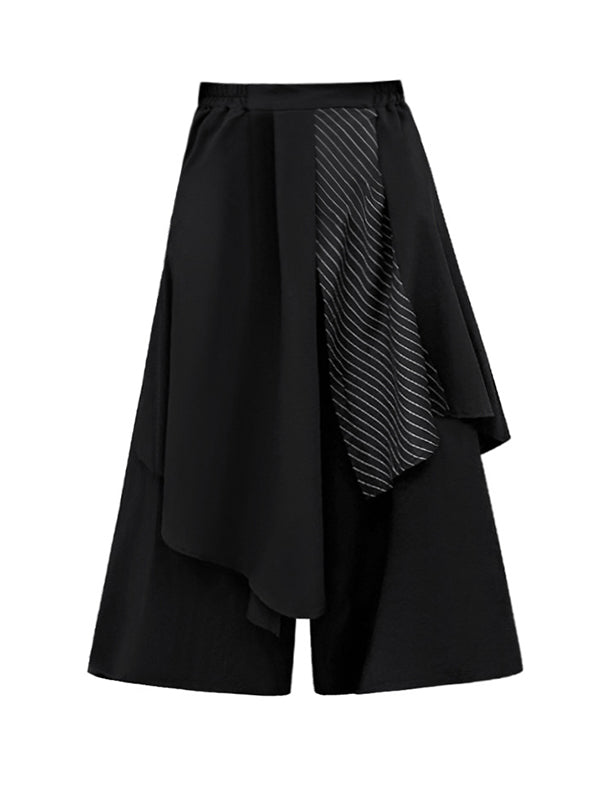 Asymmetric Split-Joint Loose Wide Leg Trousers Pants