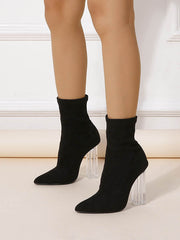 Pointed-Toe Split-Joint Pumps Boots