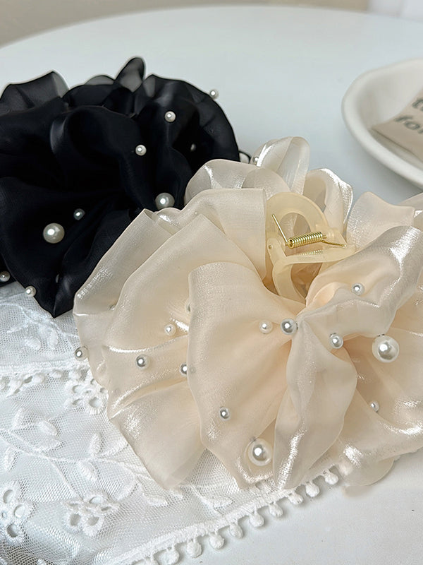 Flower Shape Gauze See-Through Hairclaw Clawclip