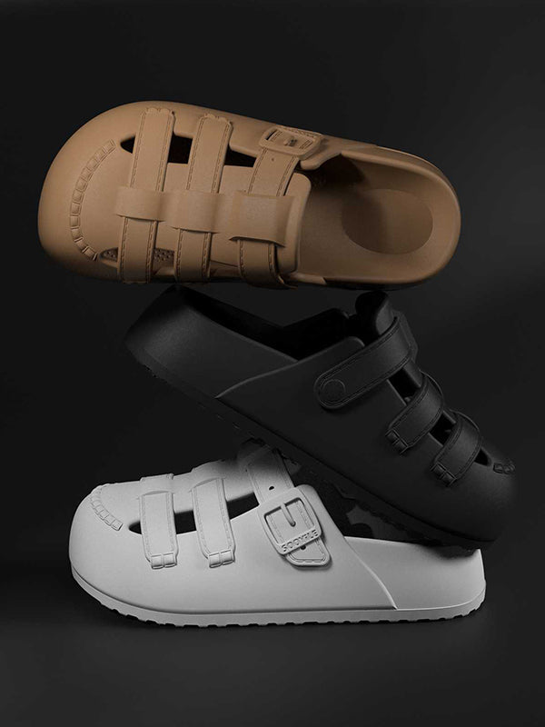 Hollow Round-Toe Split-Joint Sandals Platform Shoes