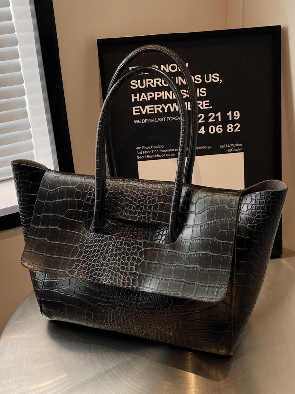 Solid Color Split-Joint Tote Bags Handbags Bags