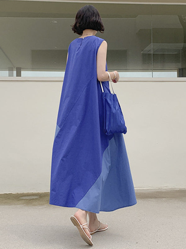 Casual A-Line Split-Joint Sleeveless Long Dress