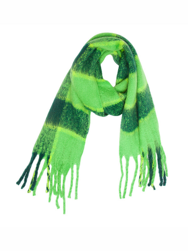 Keep Warm Plaid Tasseled Thick Shawl&Scarf