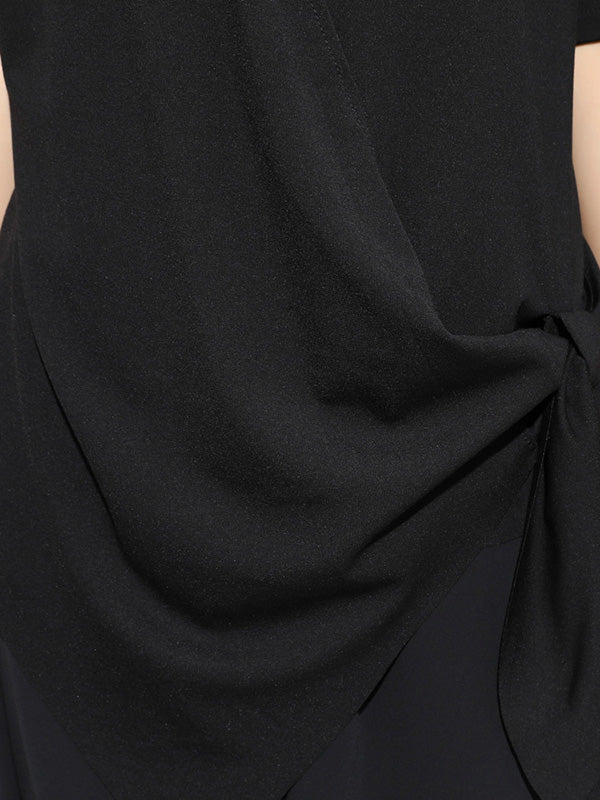 Original Irregularity Split-Joint Solid T-Shirts Tops