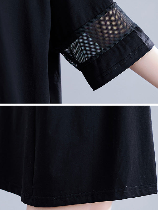 Urban Loose Split-Joint Half Sleeve Dress