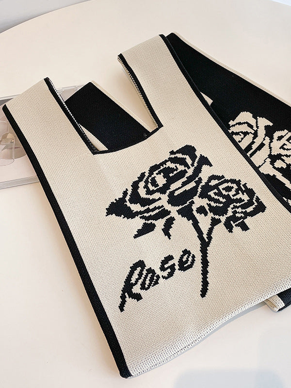 Floral Woven Handbag Bags