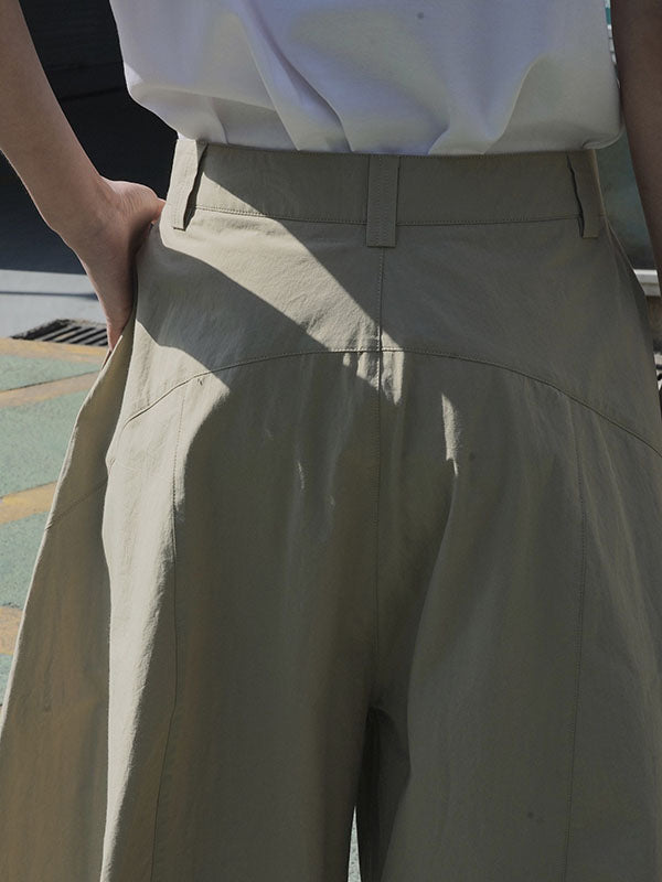 Solid Color Split-Joint Loose Wide Leg Trousers Casual Pants Bottoms