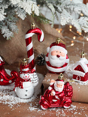 2 Pcs Snowman House Ice Cream Christmas Xmas Tree Decorations Pendant