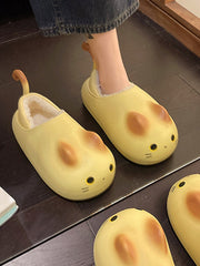 Round-Toe Split-Joint Slippers Platform Shoes