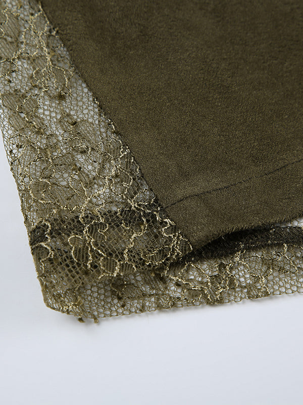 Drawstring Elasticity Gauze Split-Joint Zipper A-line High Waisted Skirts