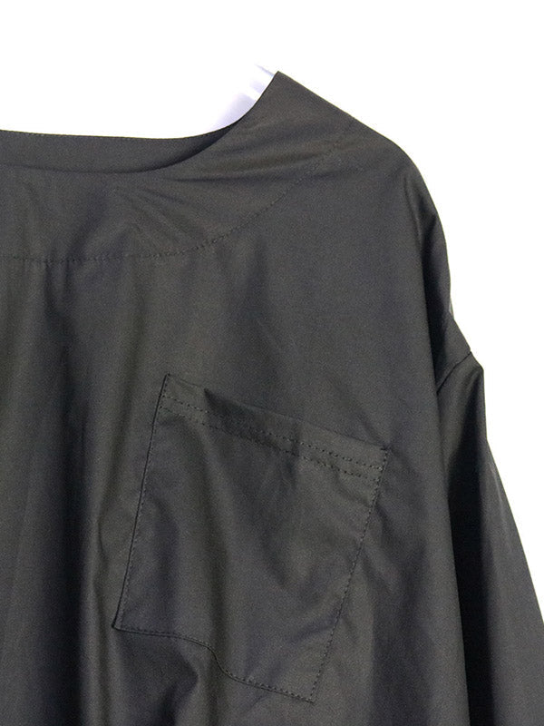 Pleated Solid Color Split-Joint High-Low Long Sleeves Round-Neck Blouses