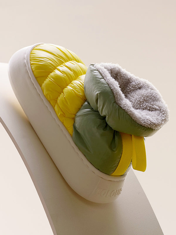 Casual Non-Slip Keep Warm Water Velvet Proof Contrast Color Booties