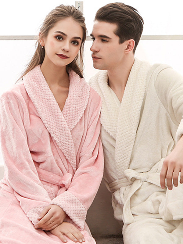 Comfortable Solid Bandage Pajama Robe