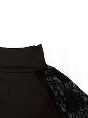 Hollow Solid Color Long Sleeves Skinny High Neck T-Shirts Tops