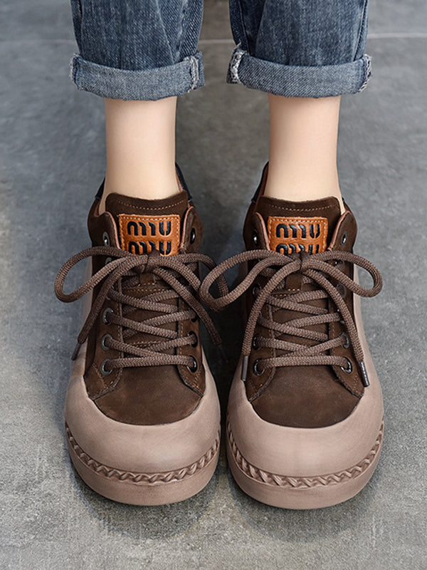 Round-Toe Tied Shoes Booties