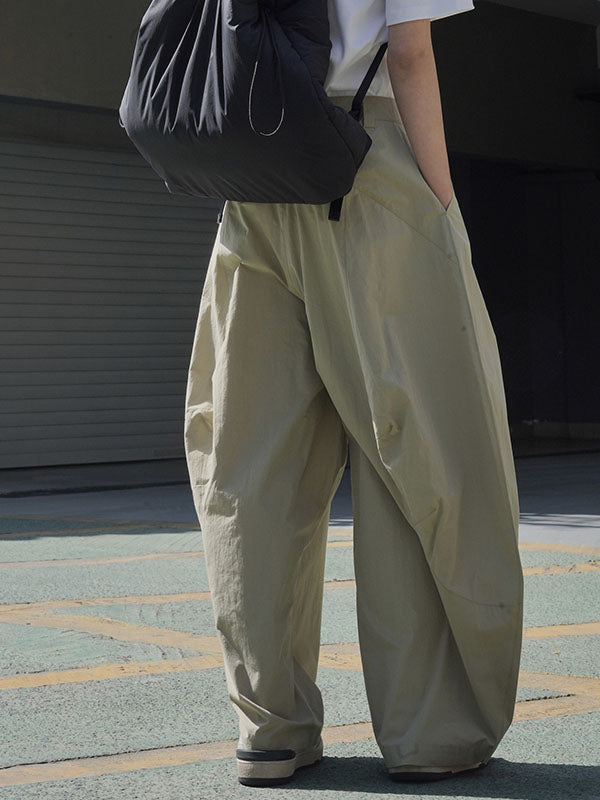 Solid Color Split-Joint Loose Wide Leg Trousers Casual Pants Bottoms