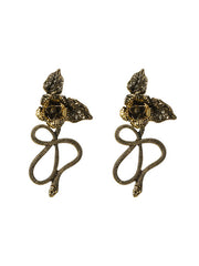 Vintage Snake Shape Flower Shape Earrings Accessories