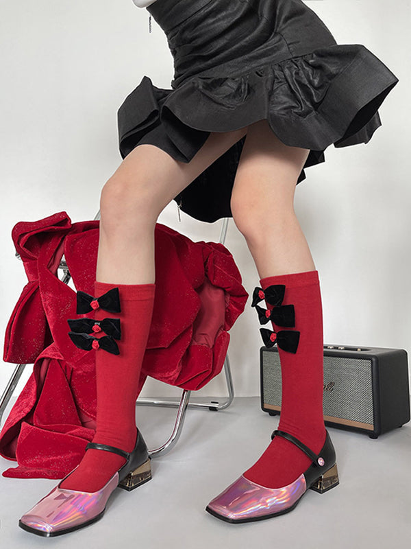 Bowknot Contrast Color Socks Accessories