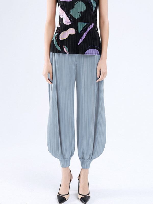 Simple Loose Solid Color Casual Harem Pants Bottoms