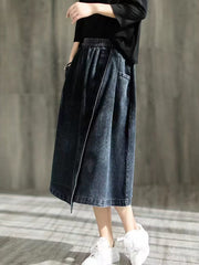 Asymmetric Elasticity Split-Joint Loose Skirts