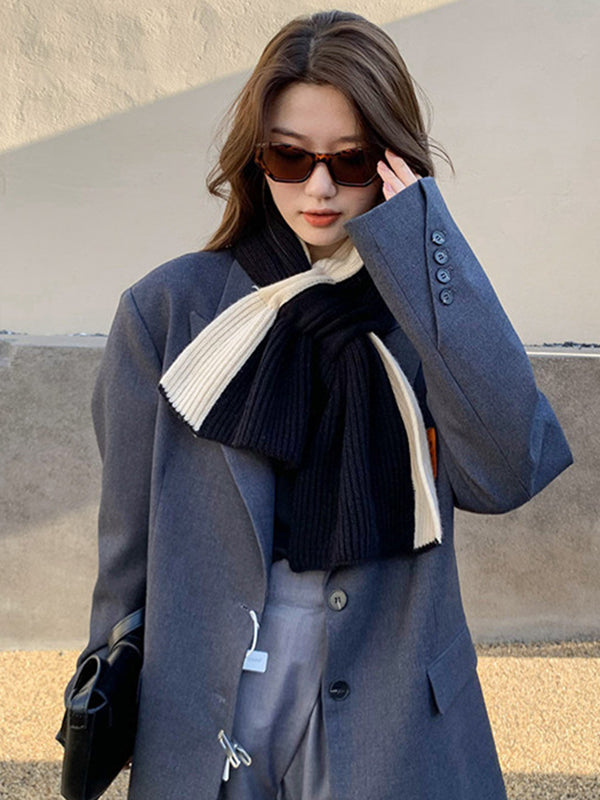 Simple Keep Warm Contrast Color Shawl&Scarf