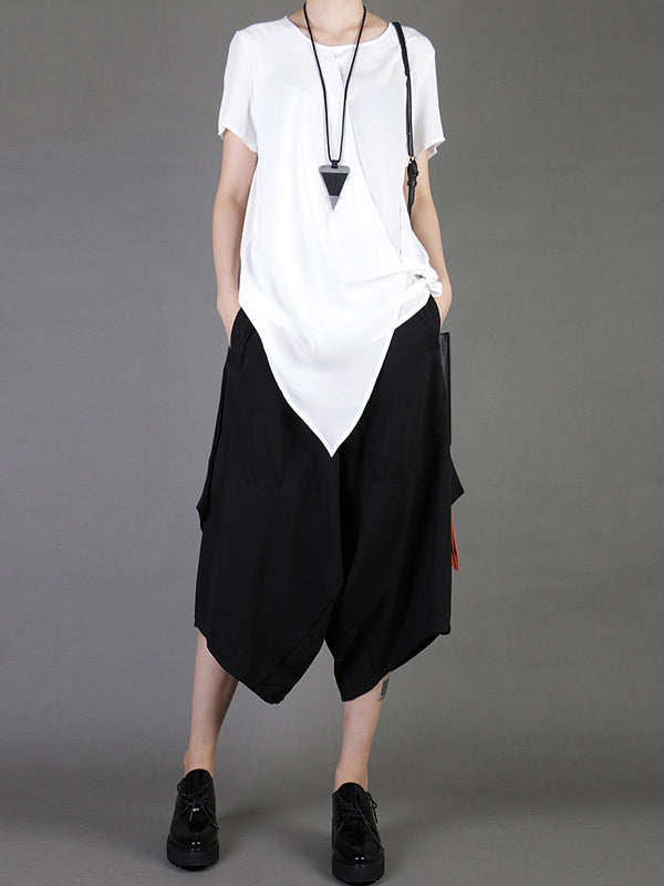 Casual Chiffon Cropped T-Shirt
