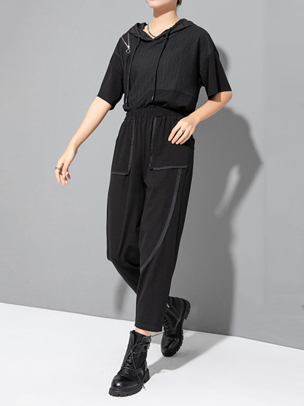 Solid Color Split-Joint Harem Pants Ninth Pants Ninth Pants Casual Pants Bottoms