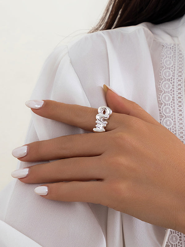 Adjustable Geometric Hollow Normcore Rings Accessories