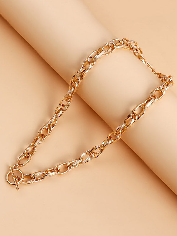 Chains Hollow Solid Color Necklaces Accessories Dainty Necklace