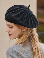 Stylish Knitting Solid Color Beret Hat