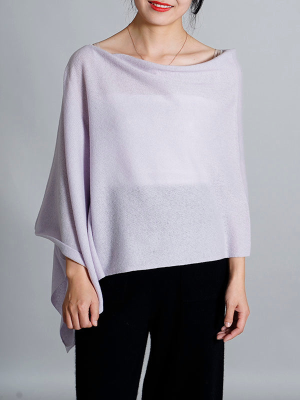 100% Cashmere Solid Color Cape Shawl&Cloak