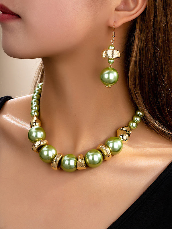 Contrast Color Geometric Necklaces Accessories Drop Earrings