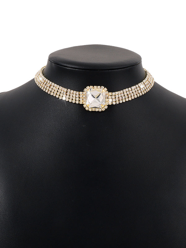 Geometric Rhine Stones Necklaces Accessories