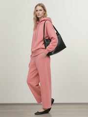 Pockets Solid Color High Waisted Loose Pants