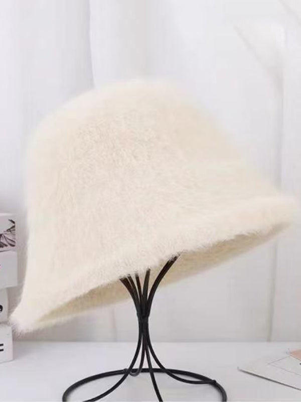 Drawstring Solid Color Split-Joint Hat Bucket Hat
