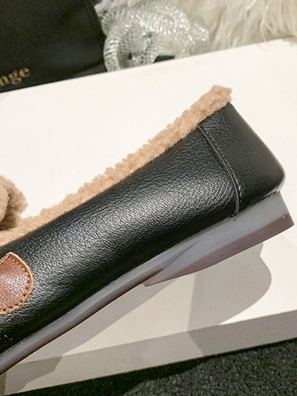 Round-Toe Shallow Cut Split-Joint Flat Shoes