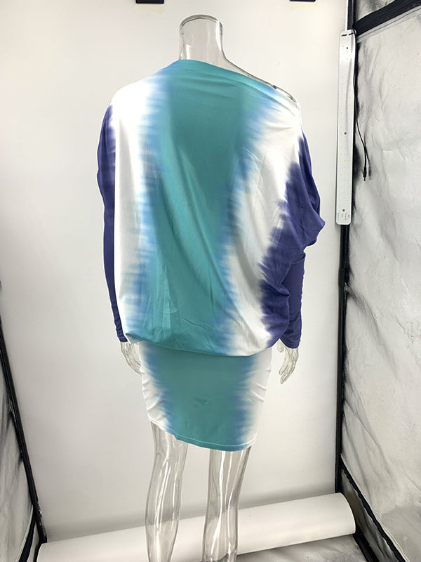 Contrast Color Bodycon Loose Mini Dresses