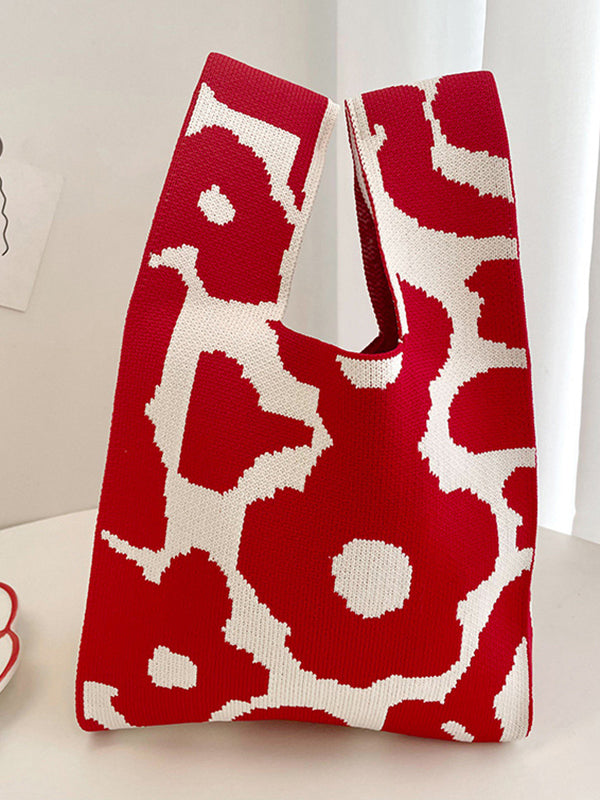Floral Printed Woven Handbag Bags Accessories