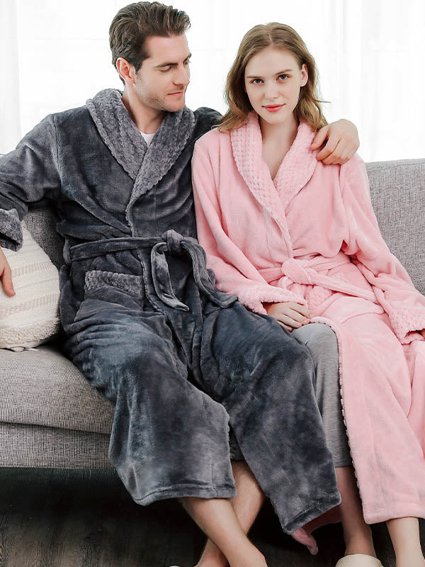 Comfortable Solid Warm Pajama Robe