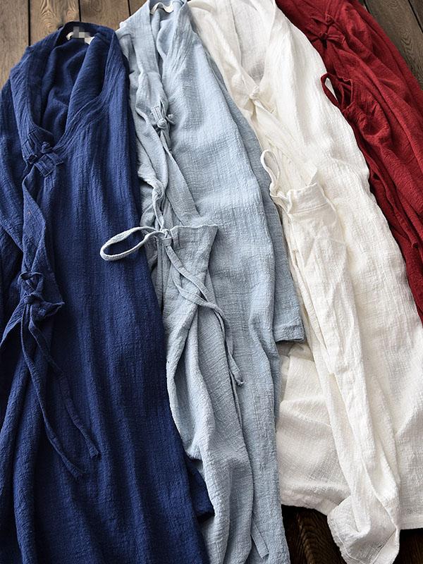 National Style Botton Cotton Cover-up
