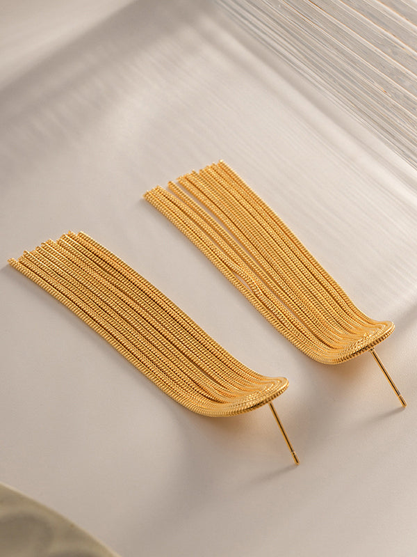 Solid Color Tasseled Earrings Accessories Drop Earrings