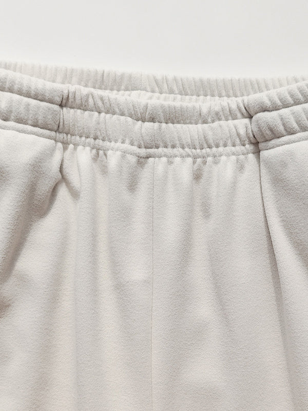 Elasticity Solid Color Split-Joint High-Low Long Sleeves Hooded Pajama Sets